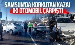 Samsun Çarşamba'da korkutan kaza! İki otomobil çarpıştı