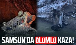 Samsun'da ölümlü kaza! Araç dere yatağına devrildi