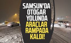 Samsun'da otogar yolunda zor anlar: Araçlar rampada kaldı!