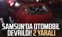 Samsun'da otomobil devrildi! 2 yaralı