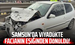 Samsun'da viyadükte facianın eşiğinden dönüldü!