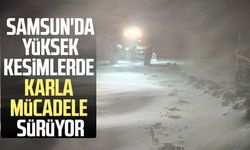 Samsun'da yüksek kesimlerde karla mücadele sürüyor