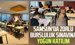 Samsun'da Zorlu bursluluk sınavına yoğun katılım