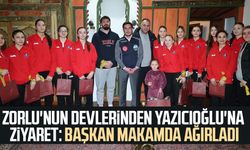 Zorlu'nun devlerinden Yazıcıoğlu'na ziyaret: Başkan makamda ağırladı