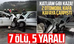 Katliam gibi kaza! 2 otomobil kafa kafaya çarpıştı