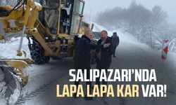 Salıpazarı'nda lapa lapa kar var