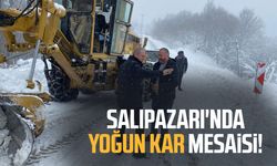 Salıpazarı'nda yoğun kar mesaisi!