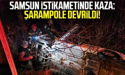 Samsun istikametinde kaza: Şarampole devrildi!