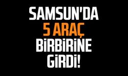 Samsun'da feci kaza: 5 araç birbirine girdi!