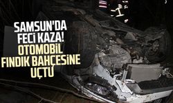 Samsun'da feci kaza! Otomobil fındık bahçesine uçtu