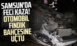Samsun'da feci kaza! Otomobil fındık bahçesine uçtu
