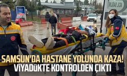 Samsun'da hastane yolunda kaza! Viyadükte kontrolden çıktı