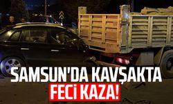 Samsun'da kavşakta feci kaza: Cip, kamyonla çarpıştı!