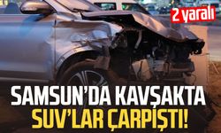 Samsun’da kavşakta SUV’lar çarpıştı: 2 yaralı