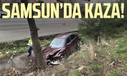 Samsun İlkadım'da kaza: Otomobil yoldan çıktı!