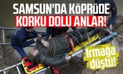 Samsun'da köprüde korku dolu anlar! Irmağa düştü