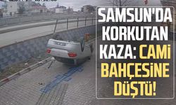 Samsun'da korkutan kaza: Cami bahçesine düştü!