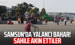 Samsun'da yalancı bahar! Sahile akın ettiler
