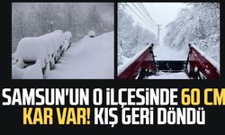 Samsun'un o ilçesinde 60 cm kar var! Kış geri döndü