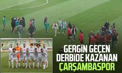 Gergin geçen derbide kazanan Çarşambaspor