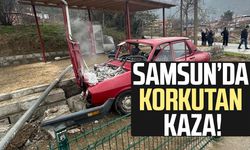 Samsun Bafra’da otomobil tarlaya uçtu: 3 yaralı