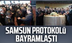 Samsun protokolü bayramlaşma töreninde bir araya geldi