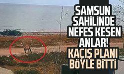 Samsun sahilinde nefes kesen anlar! Kaçış planı böyle bitti