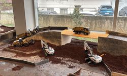 Samsun’da bir ilk: Kafede mini inşaat sahası kuruldu