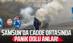 Samsun’da cadde ortasında panik dolu anlar!