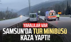 Samsun'da tur minibüsü kaza yaptı! Yaralılar var