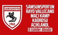 Samsunspor’un Rayo Vallecano maçı kamp kadrosu açıklandı