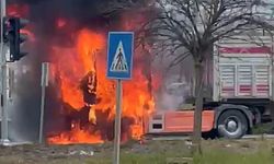 Terme'de tır bir anda alev aldı!