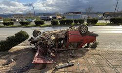 Kontrolden çıktı, devrildi! Samsun’da korkutan kaza