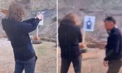 Polis babanın, 10 kişiyi öldüren oğluna atış talimi yaptırdığı anlar