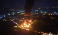 Samsun Toybelen’deki yangın havadan görüntülendi!