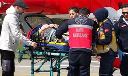 Samsun'da zamanla yarış! Ambulans helikopter yetişti