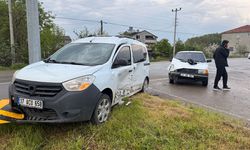 Samsun Alaçam’da kavşakta korkutan kaza!