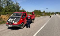Samsun'da kurbanlık taşıyan araçlar tek tek durduruldu