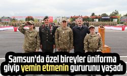 Samsun'da özel bireyler üniforma giyip yemin etmenin gururunu yaşadı
