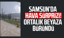 Kavak Çakallı’da dolu sürprizi! Ortalık beyaza büründü