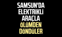 Samsun'da korku dolu anlar! Elektrikli araç kayalıklara devrildi