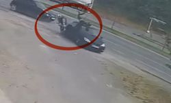Samsun'da yürekleri ağza getiren kaza! O anlar kamerada