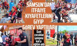 Samsun'da özel çocuklar itfaiyeci olmanın heyecanını yaşadı