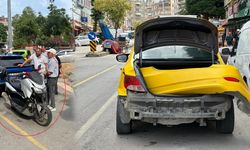 Samsun'da taksi ile motosiklet çarpıştı! Kaza ucuz atlatıldı
