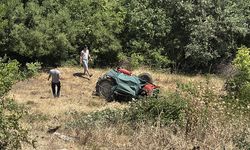 Samsun'da yürekleri ağza getiren traktör kazası! Son anda kurtuldu