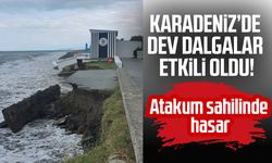 Karadeniz’de oluşan dev dalgalar, Atakum sahilinde hasara neden oldu
