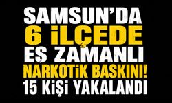 Samsun'da 6 ilçede eş zamanlı narkotik baskını! 15 kişi yakalandı