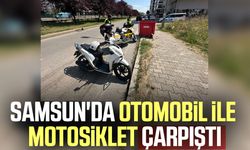 Samsun'da korkutan otomobil ile motosiklet kazası