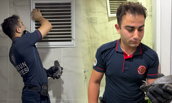 Samsun'da yavru güvercini itfaiye kurtardı