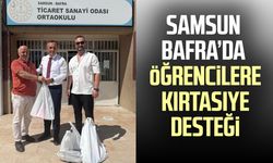 Samsun Bafra’da öğrencilere kırtasiye desteği
